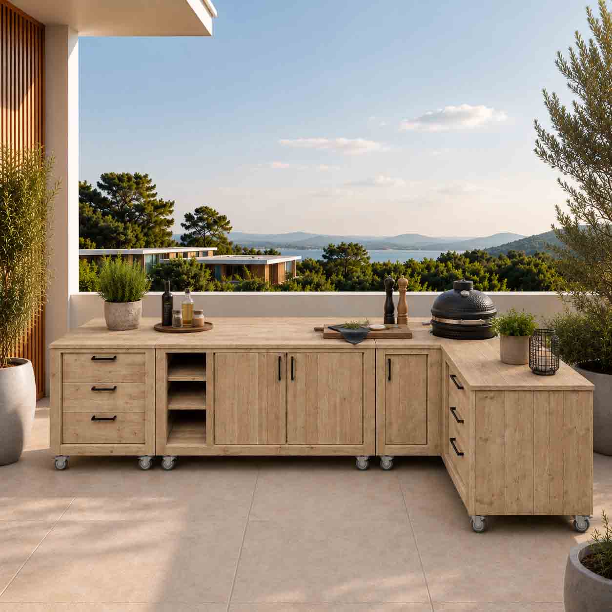 Bauholz Style: Grilltisch - Outdoorküche - Bar - Tresen - "PERTHONE-B33