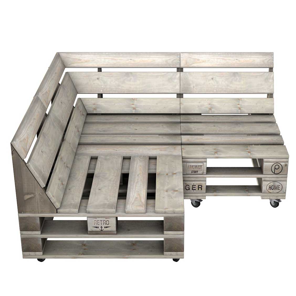 Paletten Sofa - 3-teilige Lounge- Kombination "LS 3C"