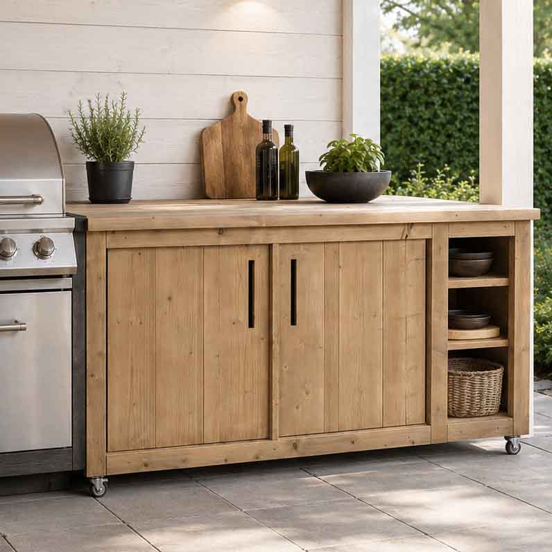 Bauholz Style: Grilltisch - Outdoorküche - Bar - Tresen - "PERTHONE-B5"