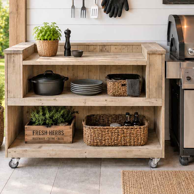Bauholz Style: Grilltisch - Bar - Tresen - Theke  "PERTHONE-B1