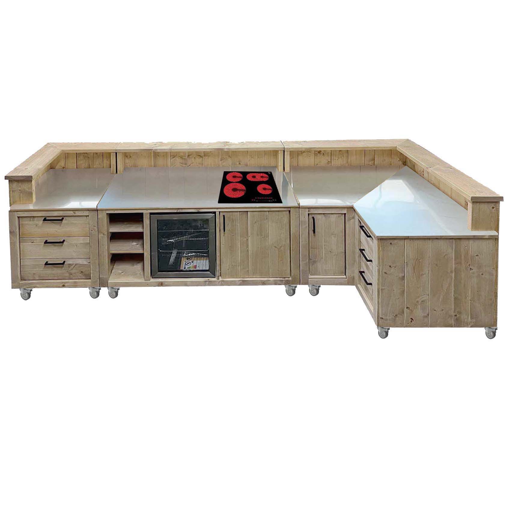 Bauholz Style: Grilltisch - Outdoorküche - Bar - Tresen - "PERTHONE KITCHEN WOOD-5-K&K"