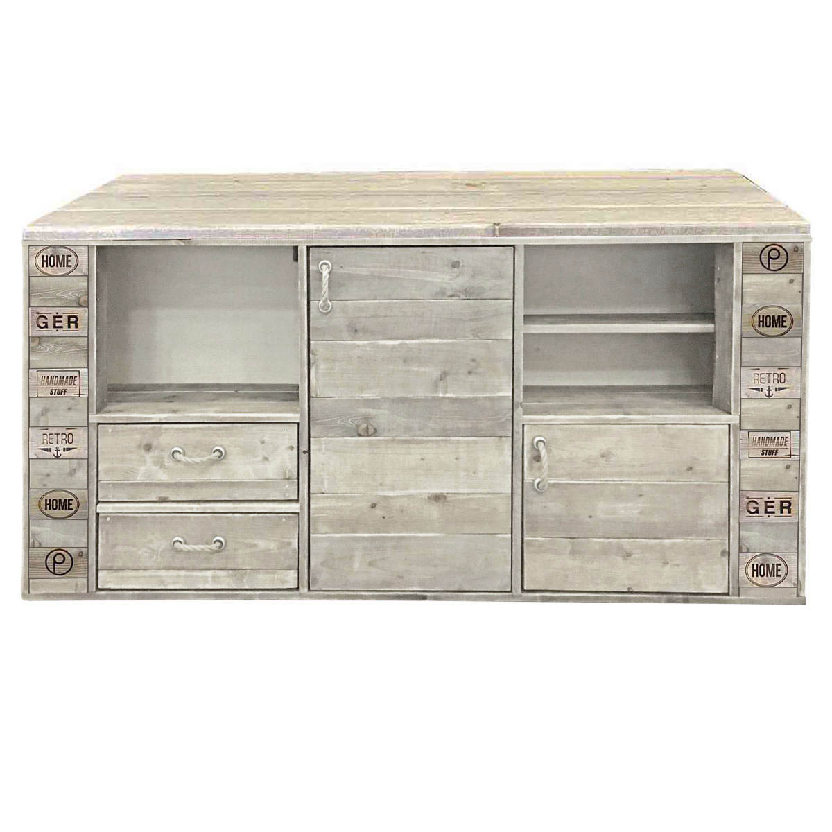 Palettenmöbel: Großes Highboard "SANASANA" Palettenmöbel: Großes Highboard "SANASANA"