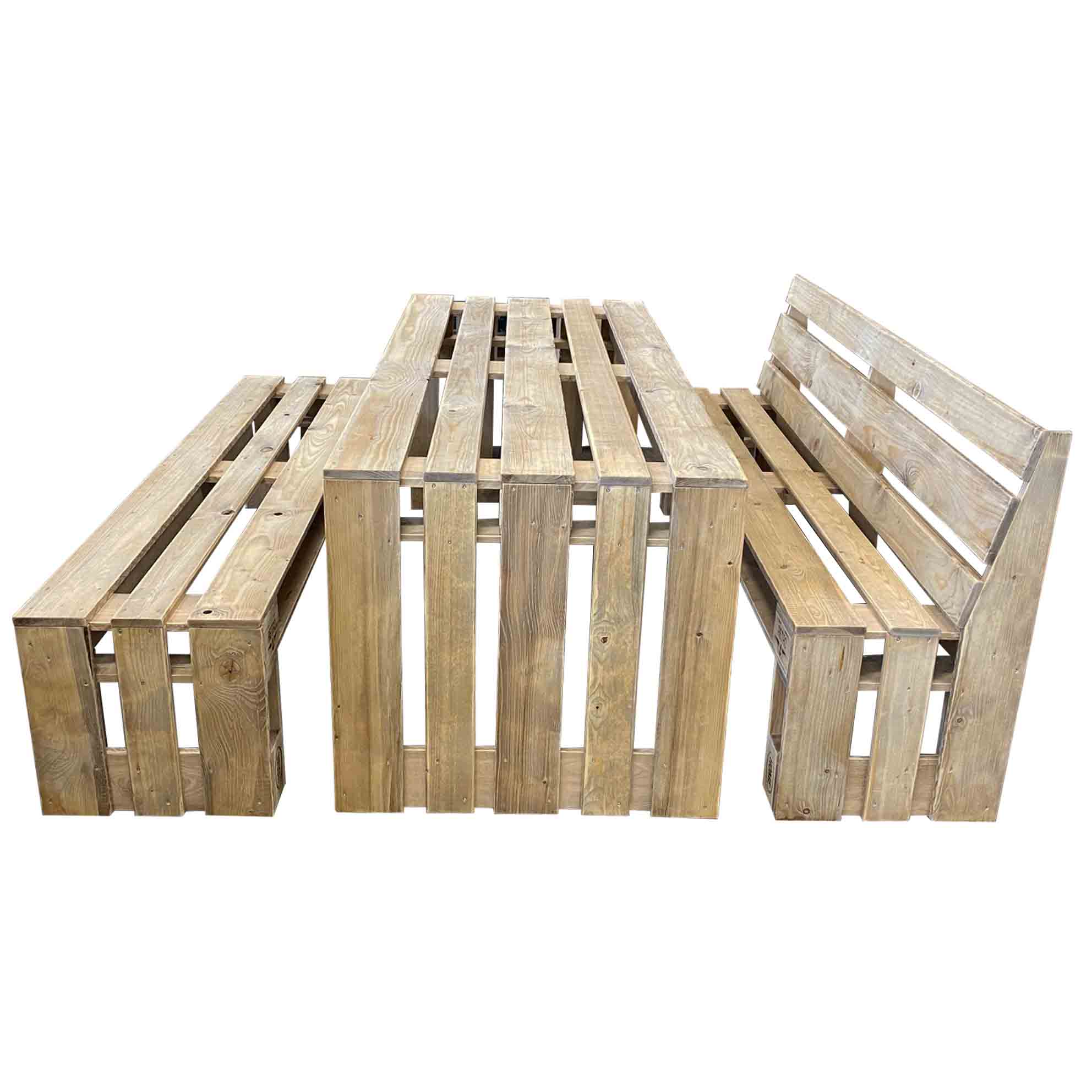 Esstisch-Garnitur-Garten-Set-aus Paletten-Palettenmöbel