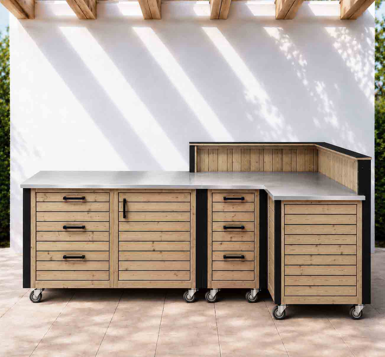LÄRCHE exklusiv: Outdoorküche - Grilltisch - BBQ Möbel - Grillstation  "PERTHONE LEO 25"