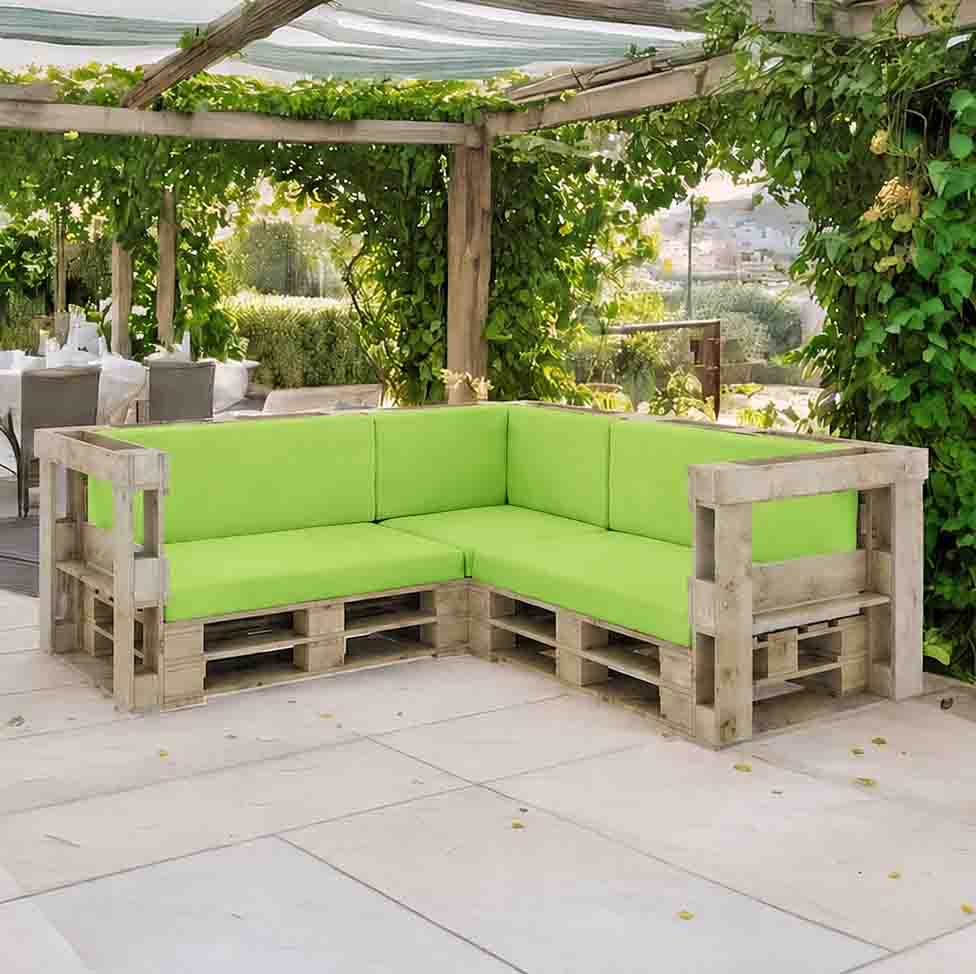 Palettenmöbel: Paletten Sofa - 3 teilige Lounge- Kombination  "PERTHONE CLASSIC-Back"