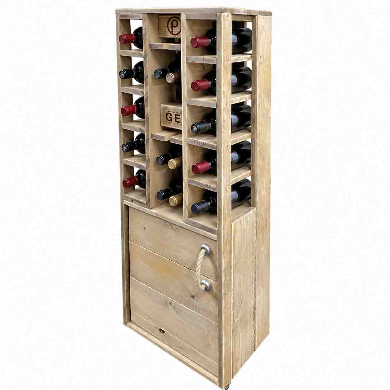 Palettenmöbel: Weinschrank, Flaschenregal "MENDOCINO"