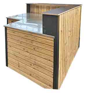 LÄRCHE exklusiv: Eck-Modul - Outdoorküche - Grilltisch - BBQ Möbel - Grillstation  "PERTHONE LEO 23"