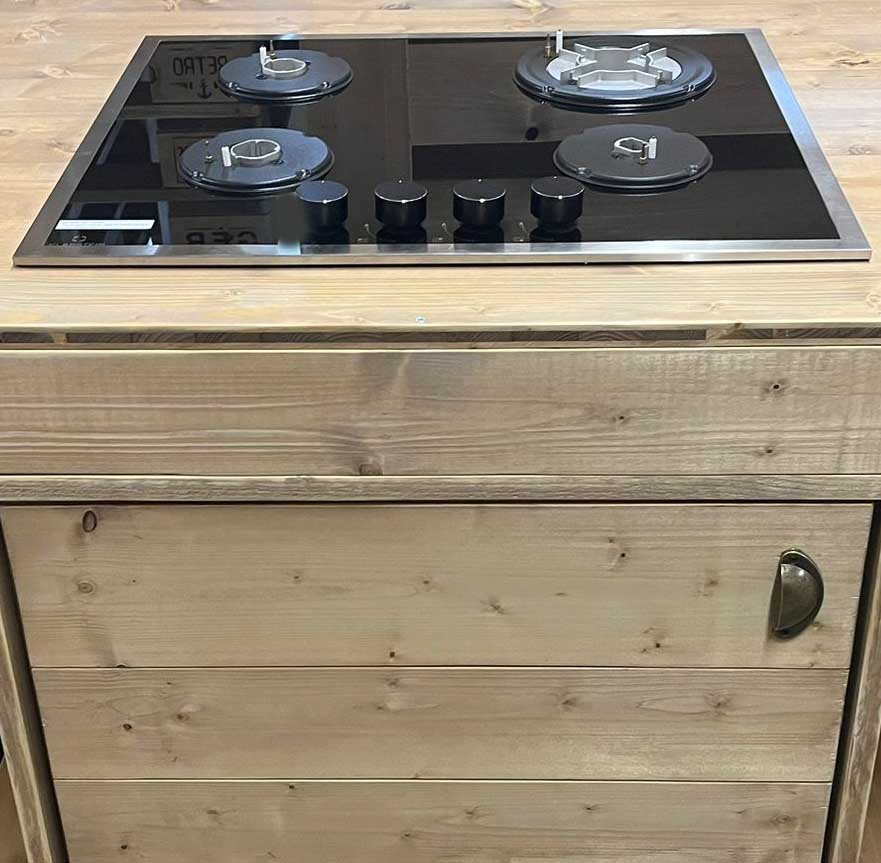Palettenmöbel Grill-Tisch Modul - Outdoorküche "PERTHONE - Gas"