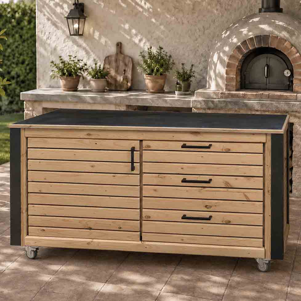 LÄRCHE exklusiv: Outdoorküche - Grilltisch - BBQ Möbel - Grillstation  "PERTHONE LEO 6"