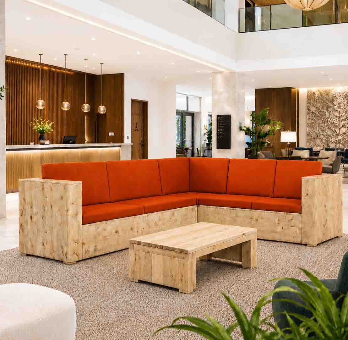 Bauholzmöbel Stil: XL Lounge Eck-Bank / Garten Eck-Bank  "ESQUINZO"