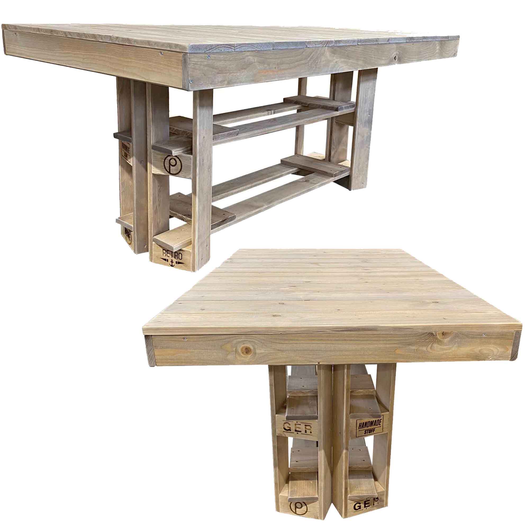 Esstisch-Garnitur-Garten-Set-aus Paletten-Palettenmöbel