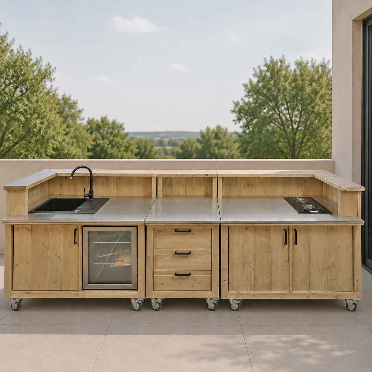 Bauholz Style: Grilltisch - Outdoorküche - Bar - Tresen - "PERTHONE-B37"