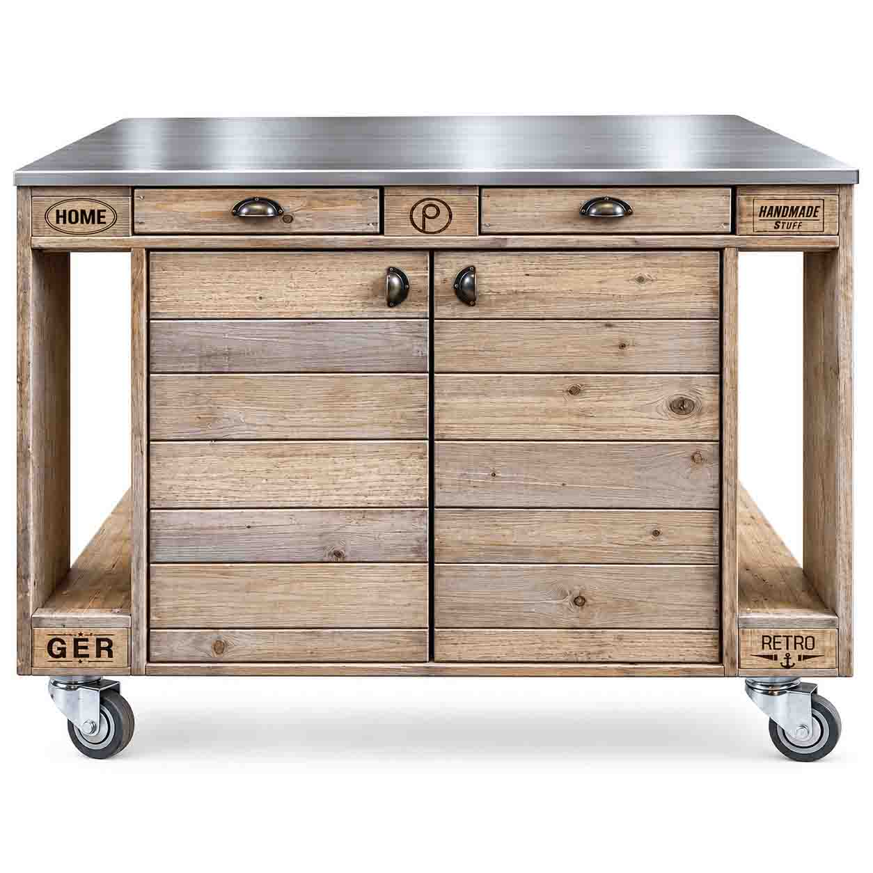 Palettenmöbel Style: Outdoorküche - Grilltisch - BBQ Möbel - Grillstation "PERTHONE-P14"