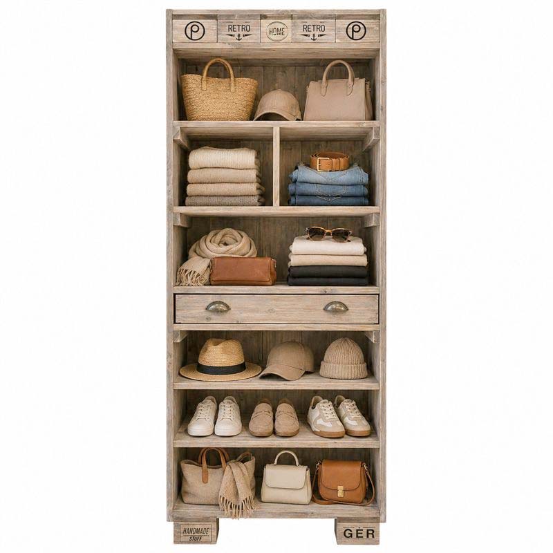 Palettenmöbel:  Großer Hochschrank  "AINALOA" -LED