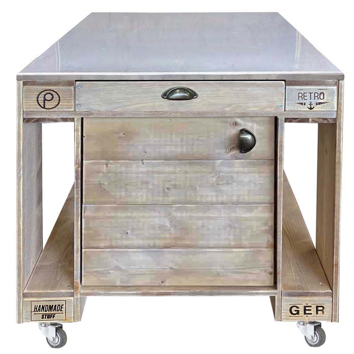 Palettenmöbel Grill-Tisch - Kücheninsel "PERTHONE-S-100-2