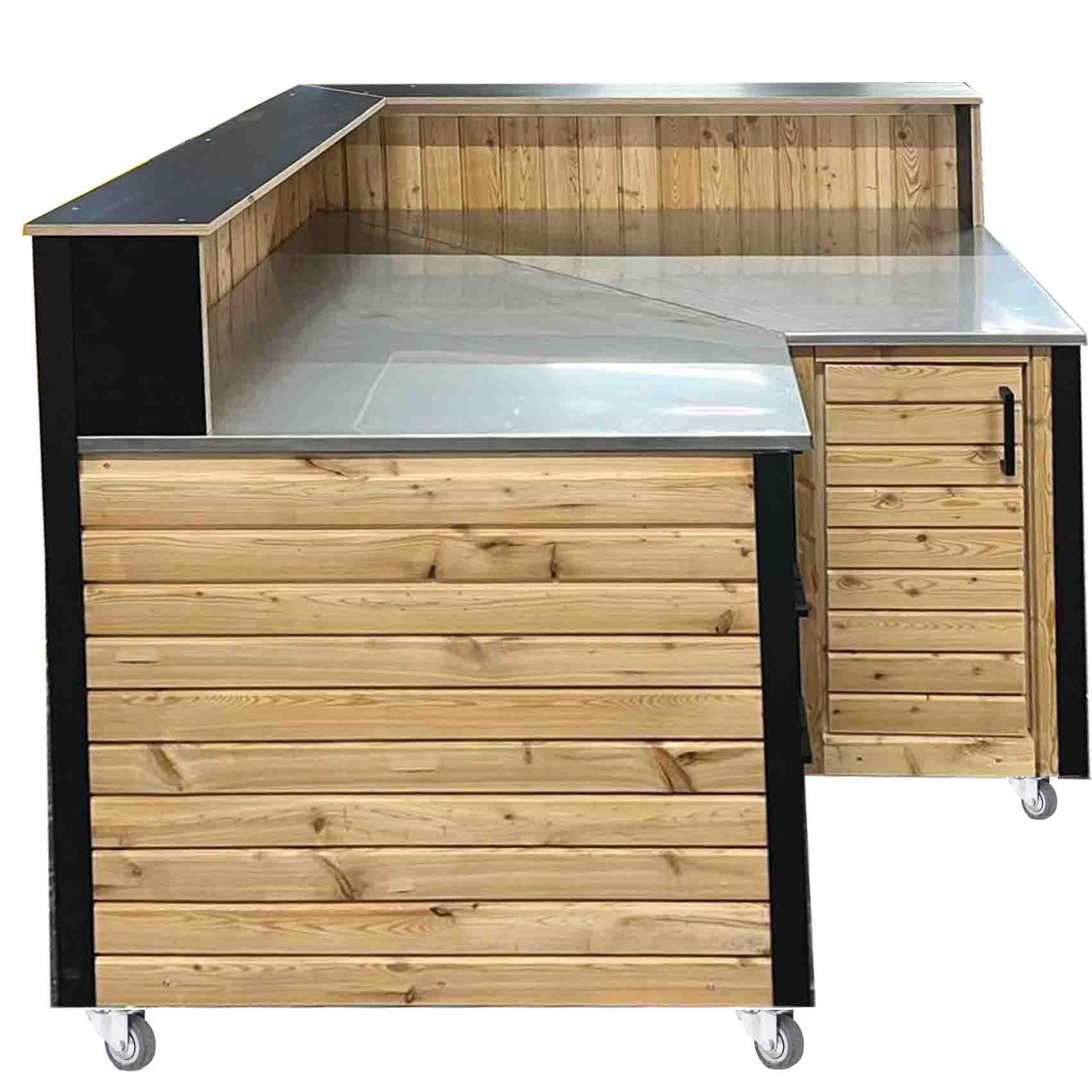 LÄRCHE exklusiv: Eck-Modul - Outdoorküche - Grilltisch - BBQ Möbel - Grillstation  "PERTHONE LEO 23"