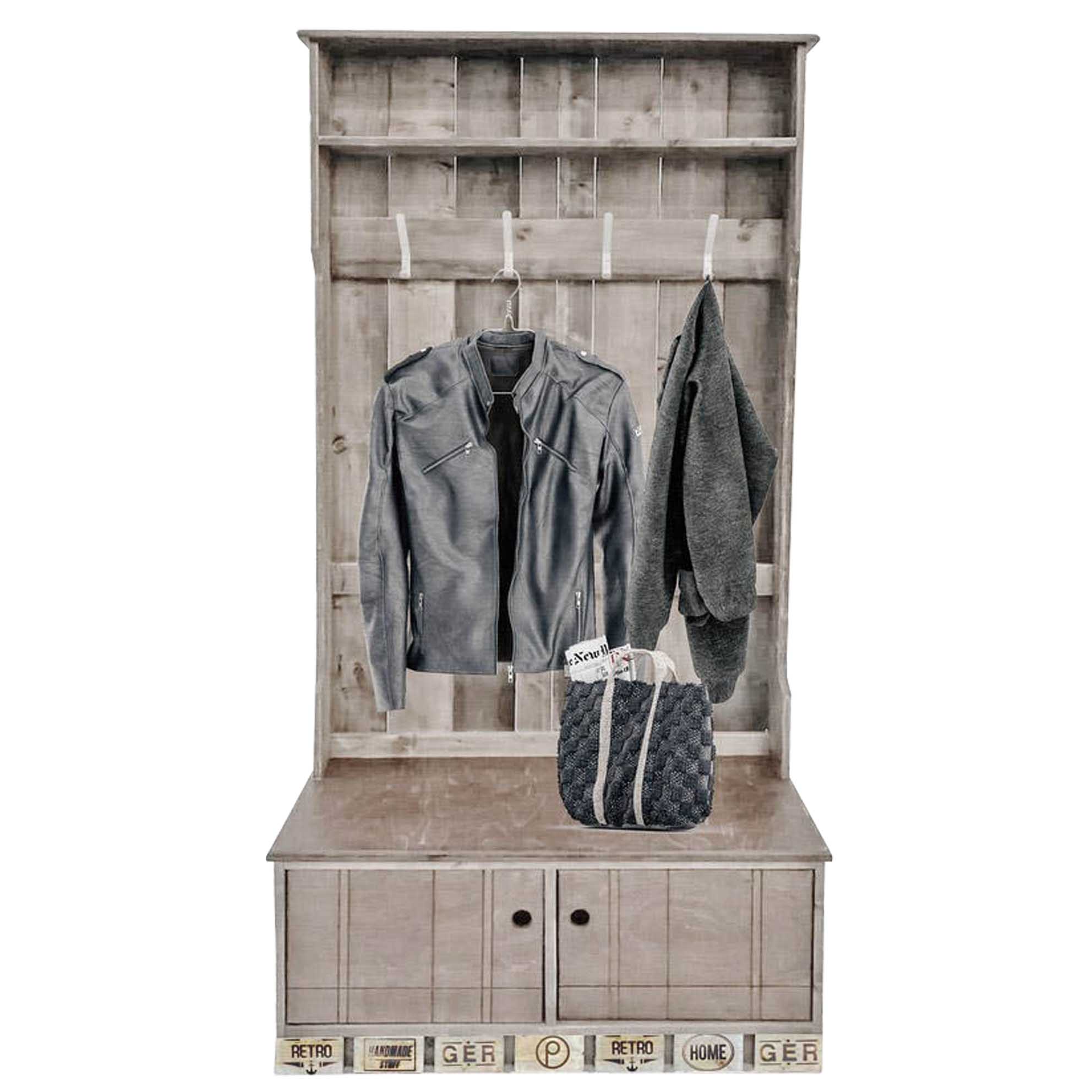 Palettenmöbel Garderobe "WANAKA" in dezenter Paletten-Optik Palettenmöbel Garderobe "WANAKA" in dezenter Paletten-Optik
