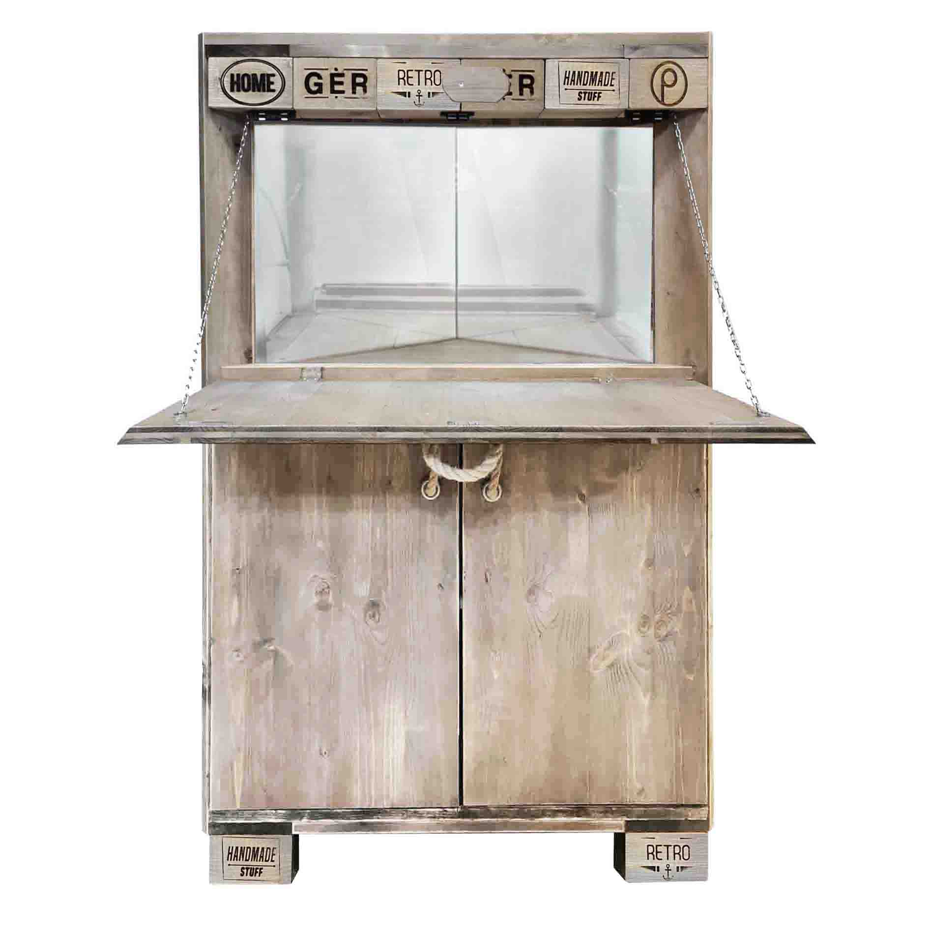 Palettenmöbel Eckschrank / Bar / Sekretär "CABARETE" Palettenmöbel Eckschrank / Bar / Sekretär "CABARETE"