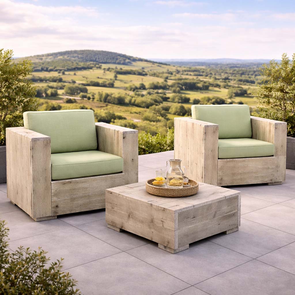 Bauholzmöbel Stil: XL Lounge Sessel / Garten Sessel  "ESQUINZO"
