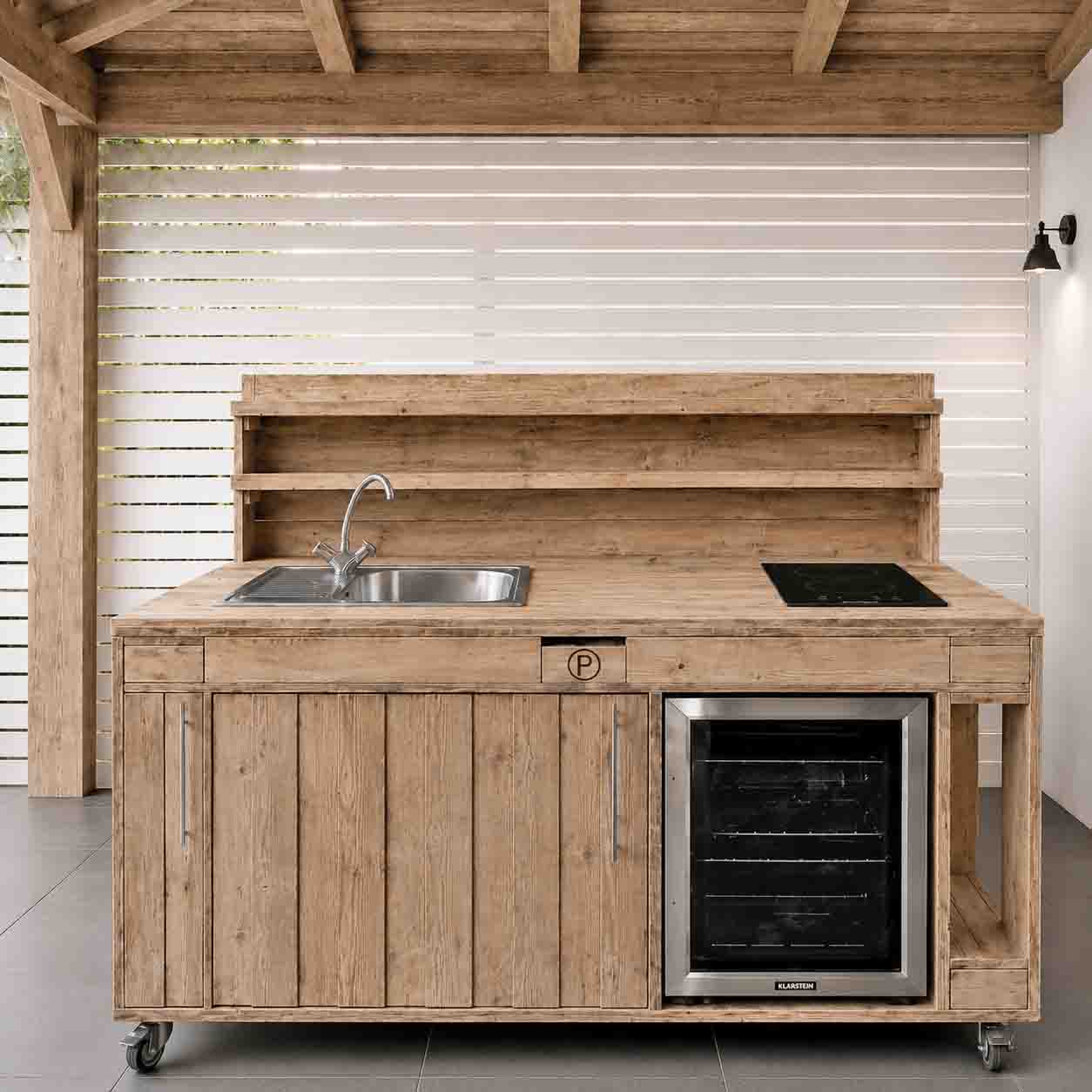 Palettenmöbel Style: Outdoorküche - Grilltisch - BBQ Möbel - Grillstation  "PERTHONE-P4"