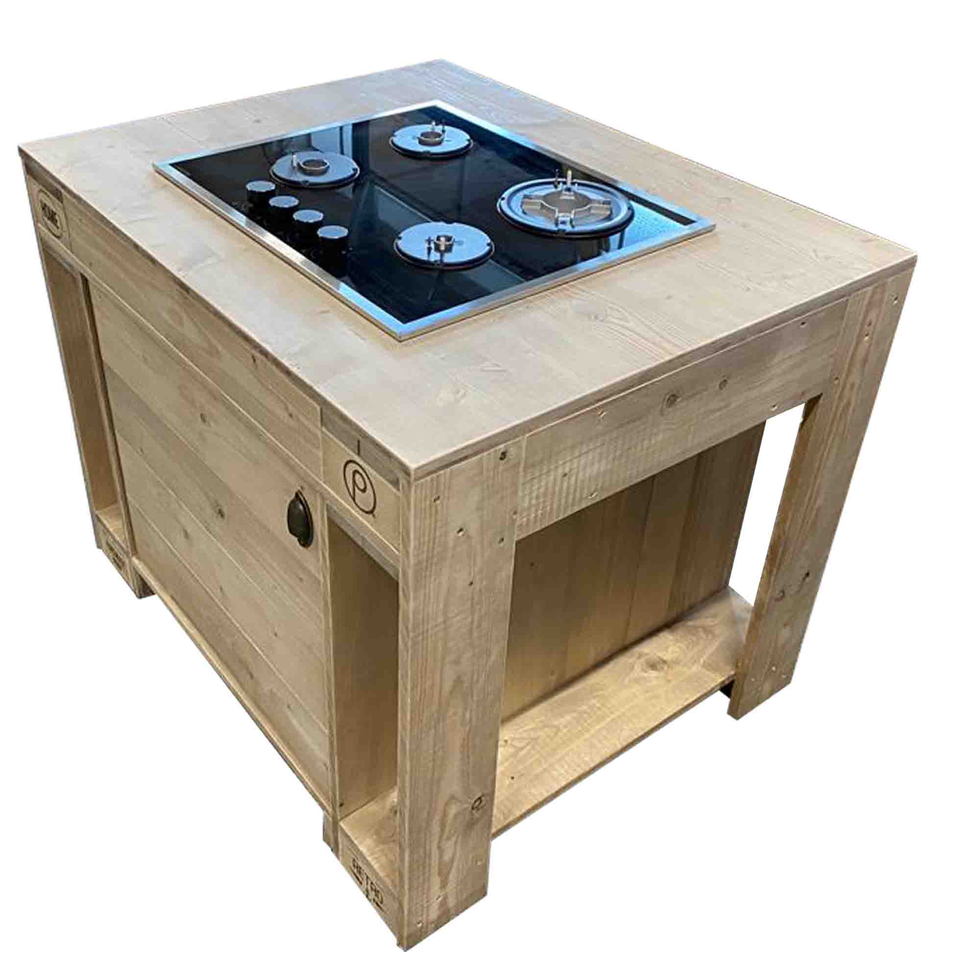 Palettenmöbel Grill-Tisch Modul - Outdoorküche "PERTHONE - Gas"