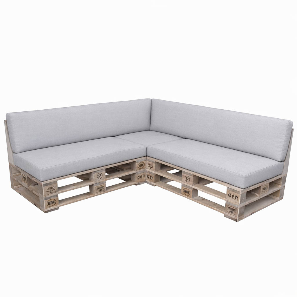 Palettenmöbel: Paletten Sofa, Lounge-Sofa, 3-teilig "PERTHONE LS 3A"