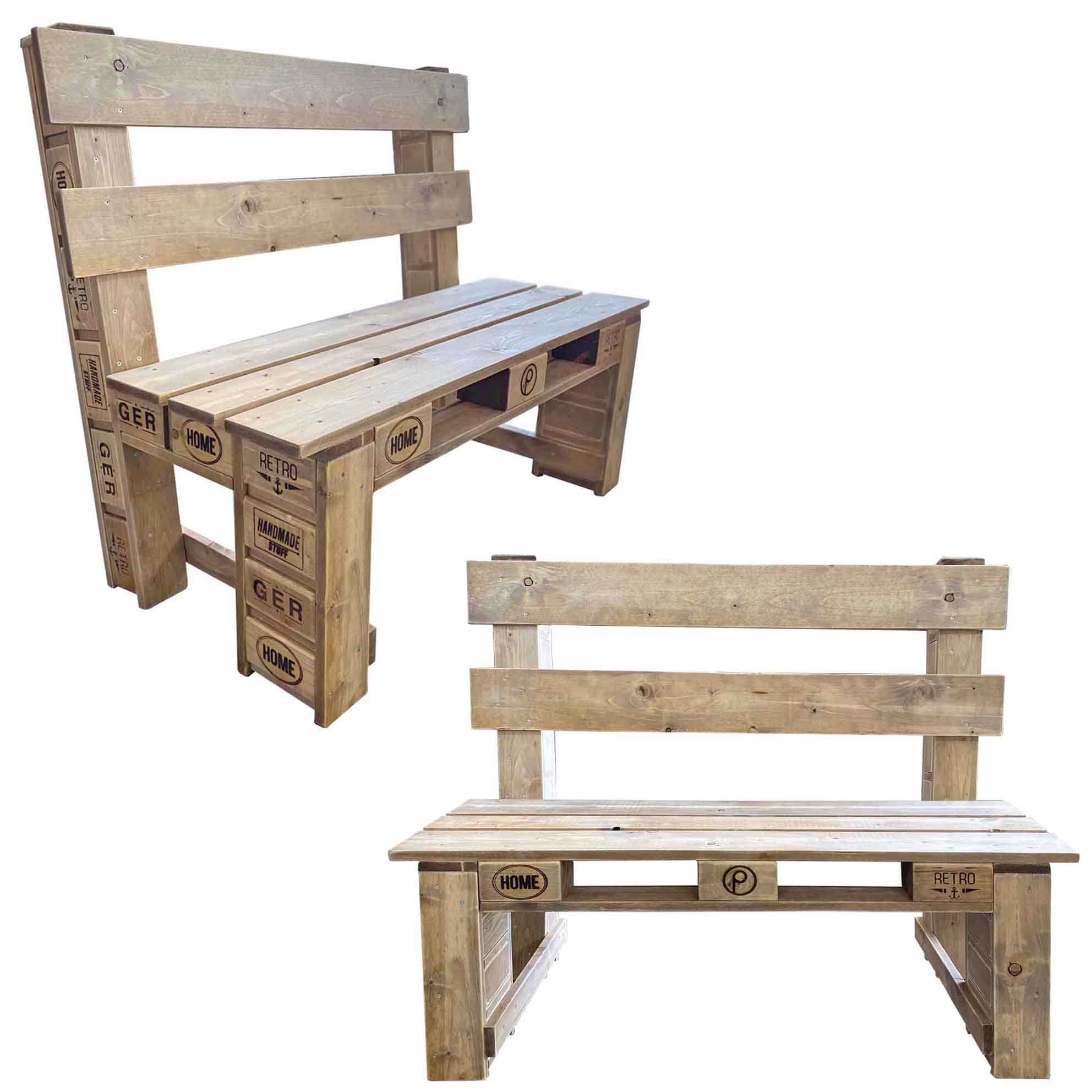 Esstisch-Garnitur-Garten-Set-aus Paletten-Palettenmöbel