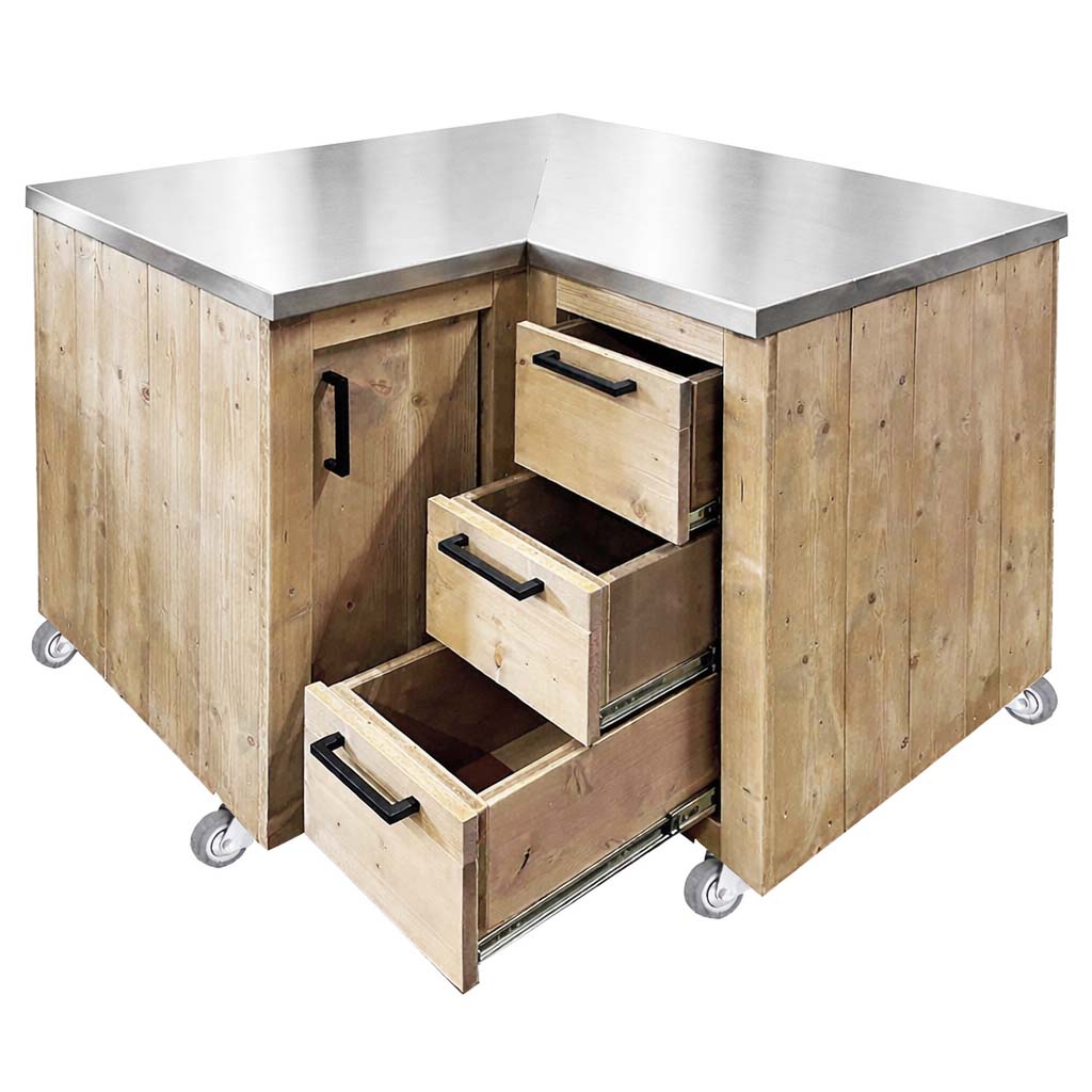 Bauholz Style: Grilltisch - Eckmodul - "PERTHONE-B14"