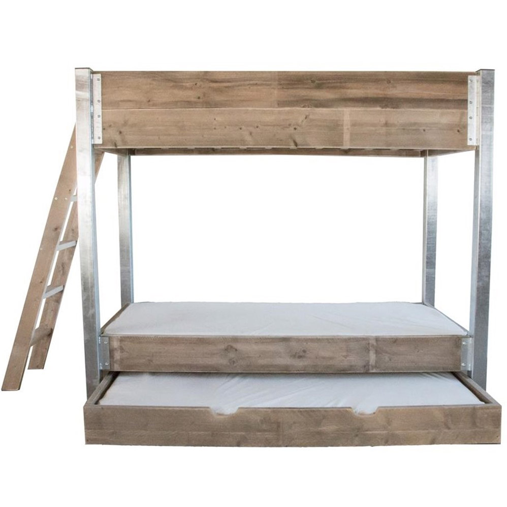 Bauholz  Etagenbett / Hochbett "SALERNO"  aus Holz & Stahl