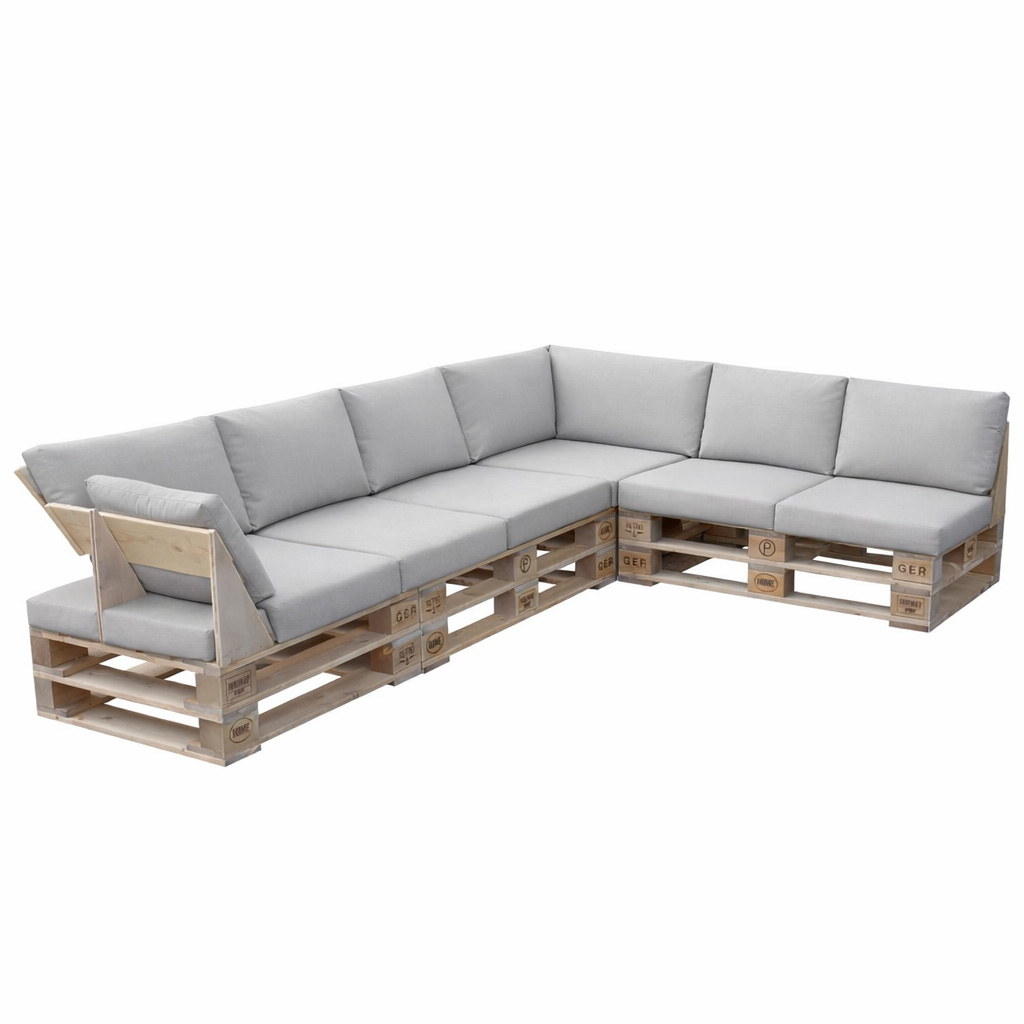 Palettenmöbel: Paletten Sofa, Lounge-Sofa, 4-teilig "PERTHONE LS4"