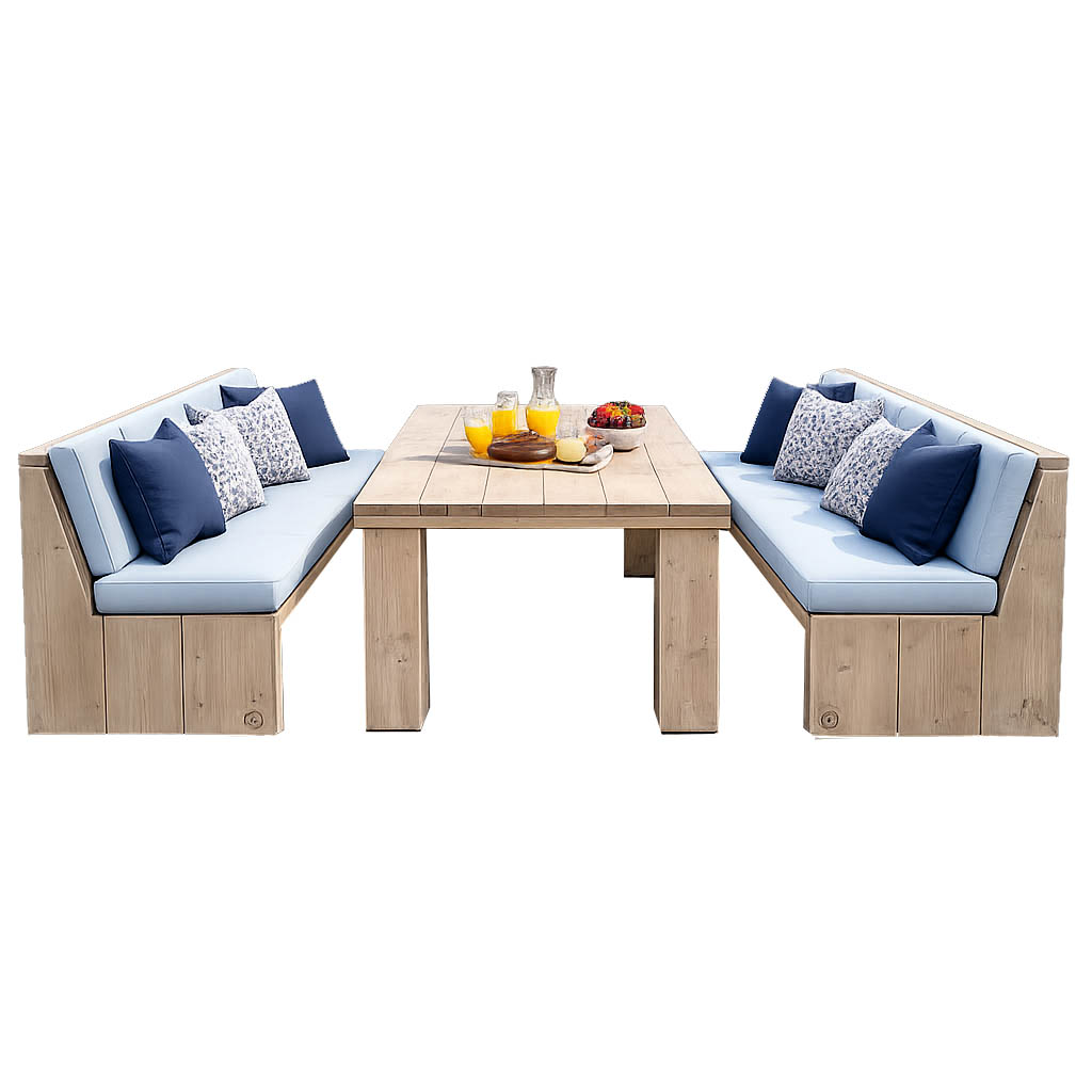 Bauholzmöbel Stil: Esstisch Garnitur "BRENZONE"