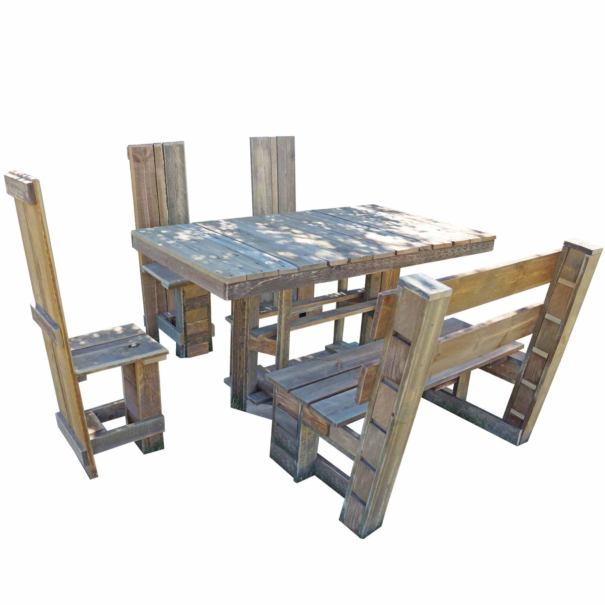 Esstisch-Garnitur-Garten-Set-aus Paletten-Palettenmöbel