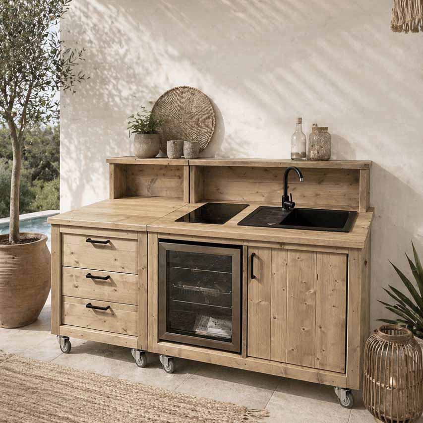 Bauholz Style: Grilltisch - Outdoorküche - Bar - Tresen - "PERTHONE-B32"