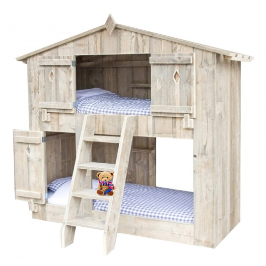 Bauholz  Etagenbett & Spielhaus "SANREMO"