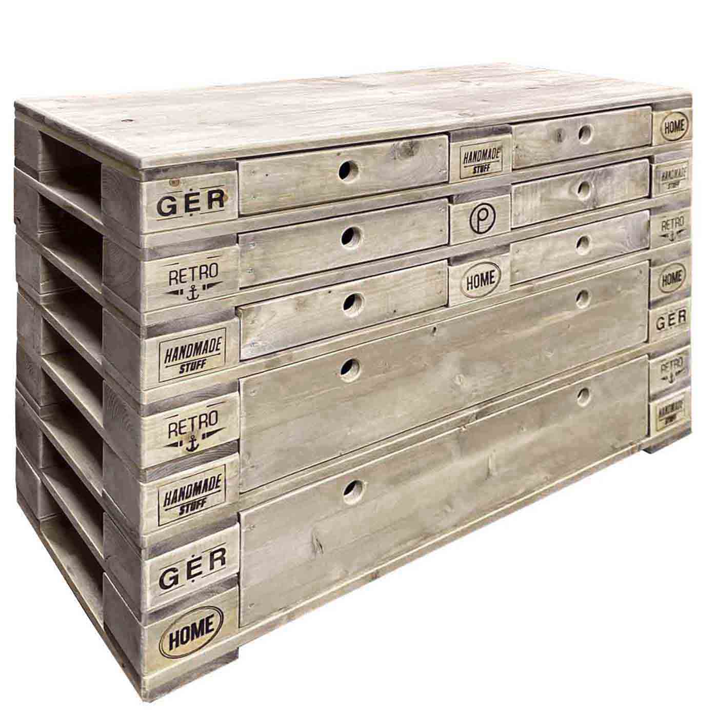 Palettenmöbel Kommode, Highboard, TV Board "KAUMAKANI" Palettenmöbel Kommode, Highboard, TV Board "KAUMAKANI"
