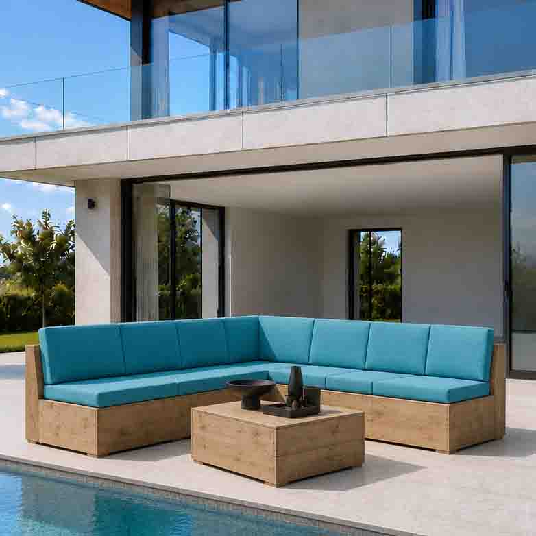 Bauholzmöbel Stil: XL Lounge Eck-Bank / Garten Eck-Bank / ohne Armlehnen "ESQUINZO"