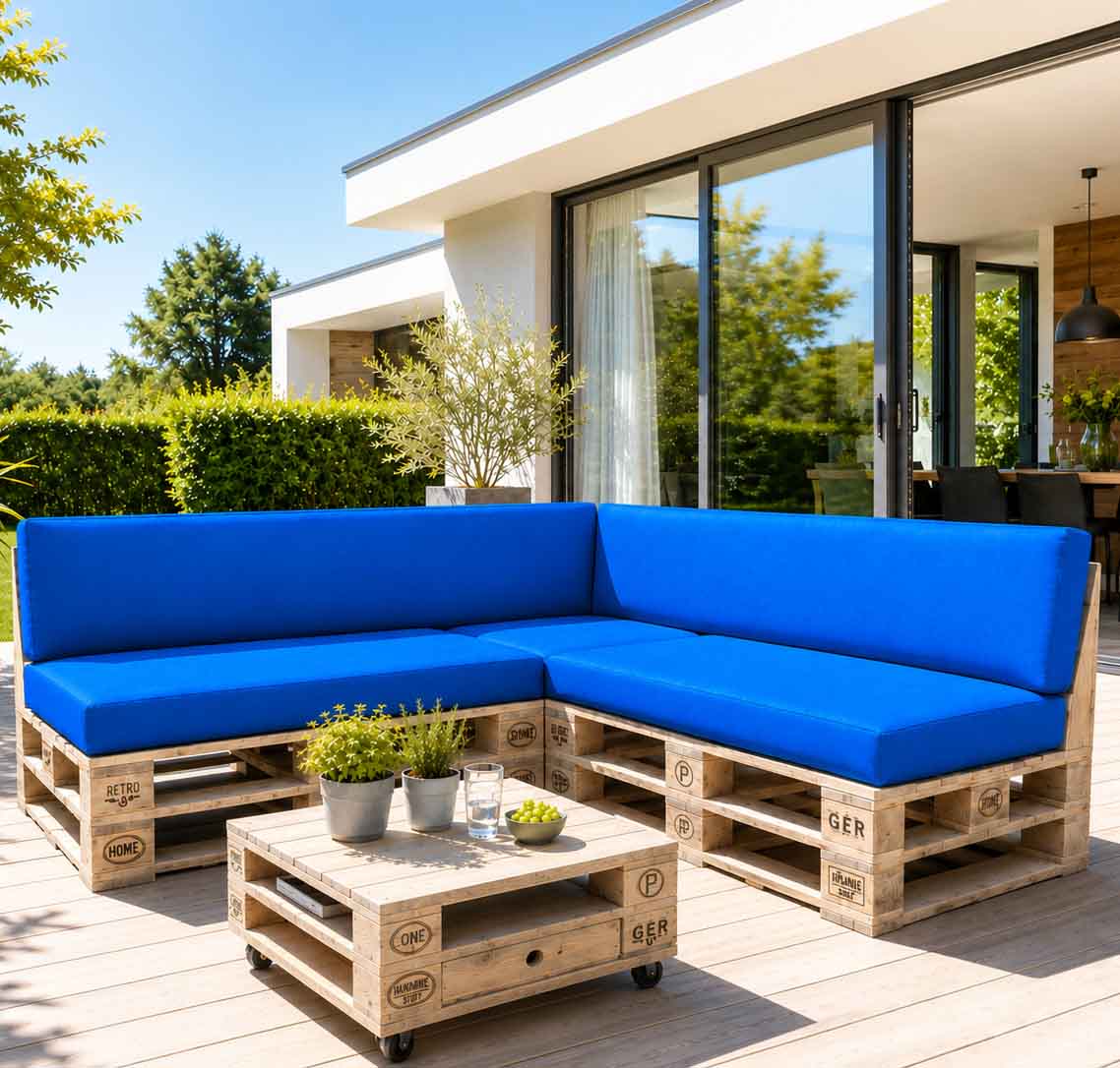 Palettenmöbel: Paletten Sofa, Lounge-Sofa, 3-teilig "PERTHONE LS 3A"