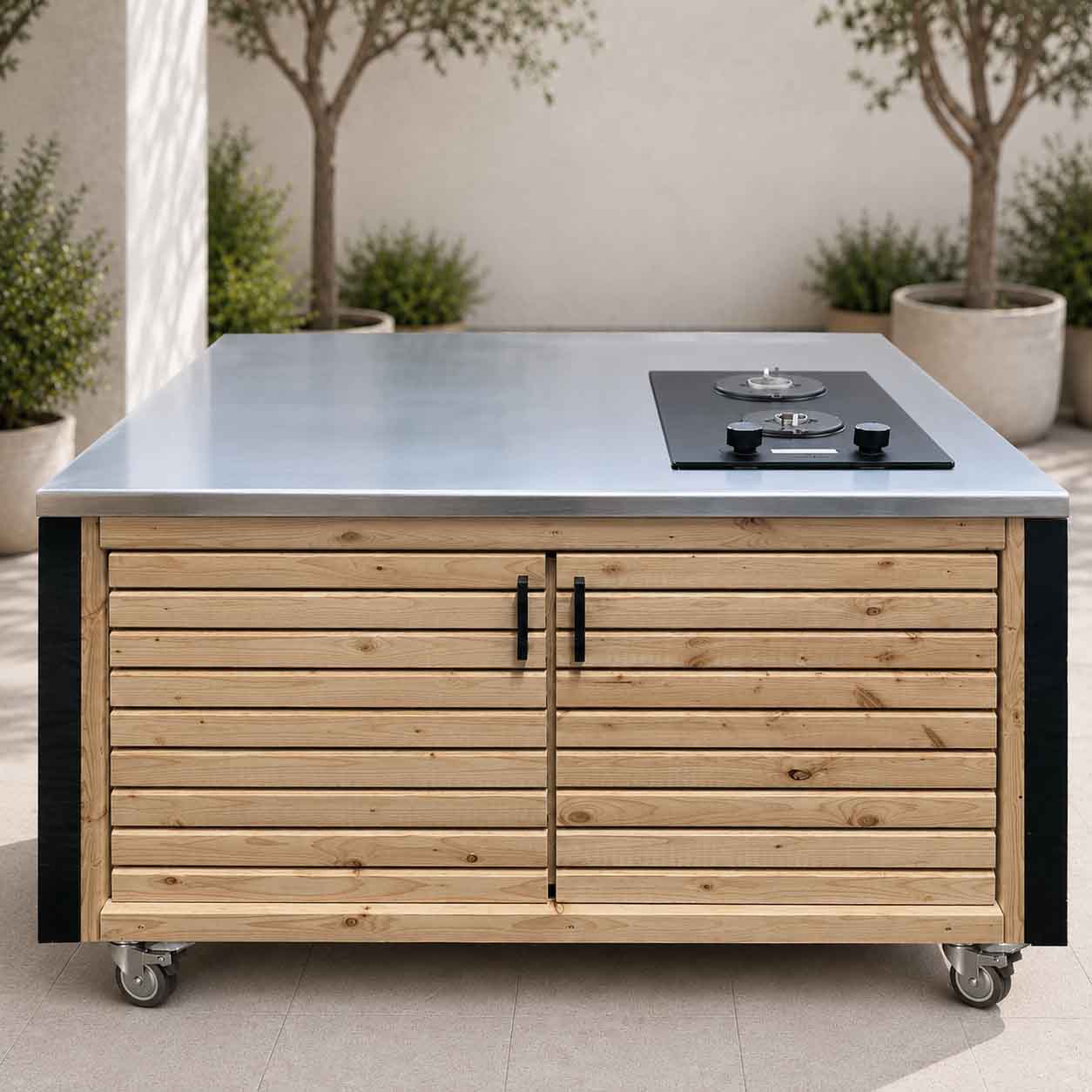 LÄRCHE exklusiv: Outdoorküche - Grilltisch - BBQ Möbel - Grillstation "PERTHONE LEO 17"