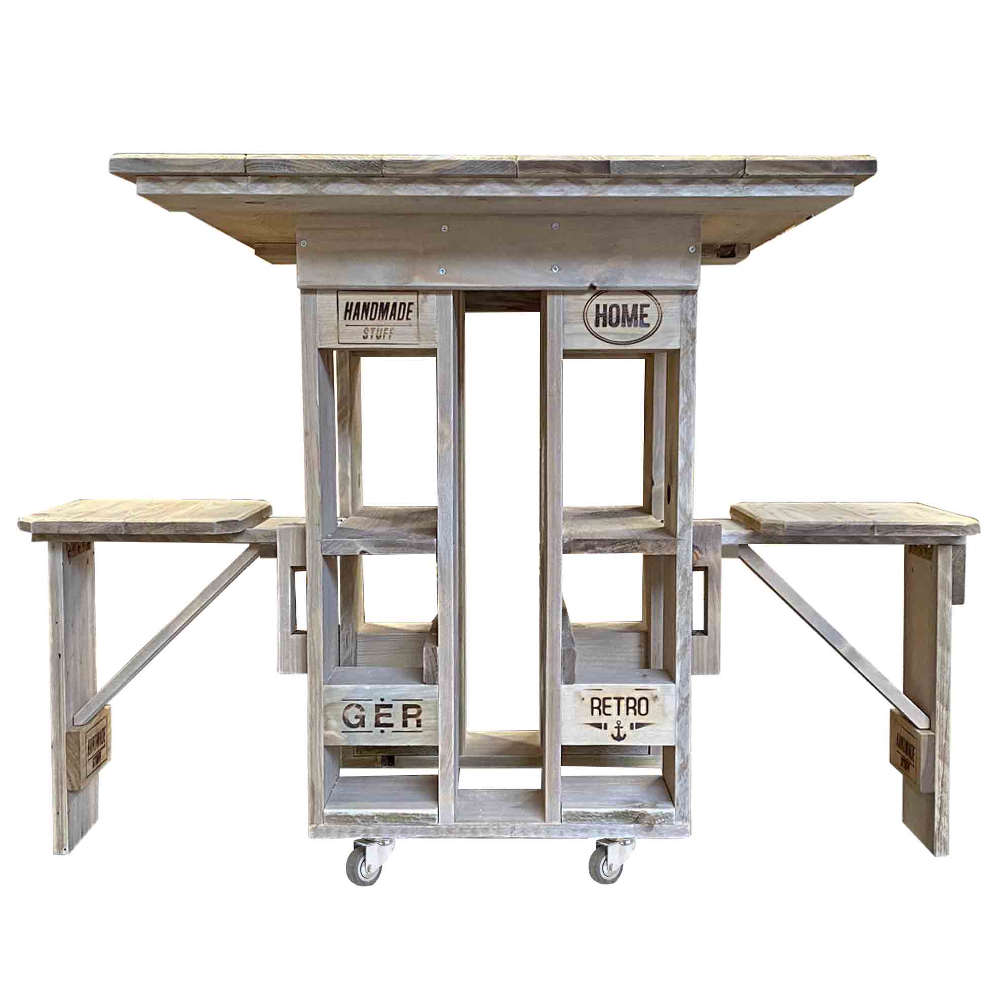 Palettenmöbel  Tisch- Hochtisch - Stehtisch - Sitz Kombination "BAOBAB"