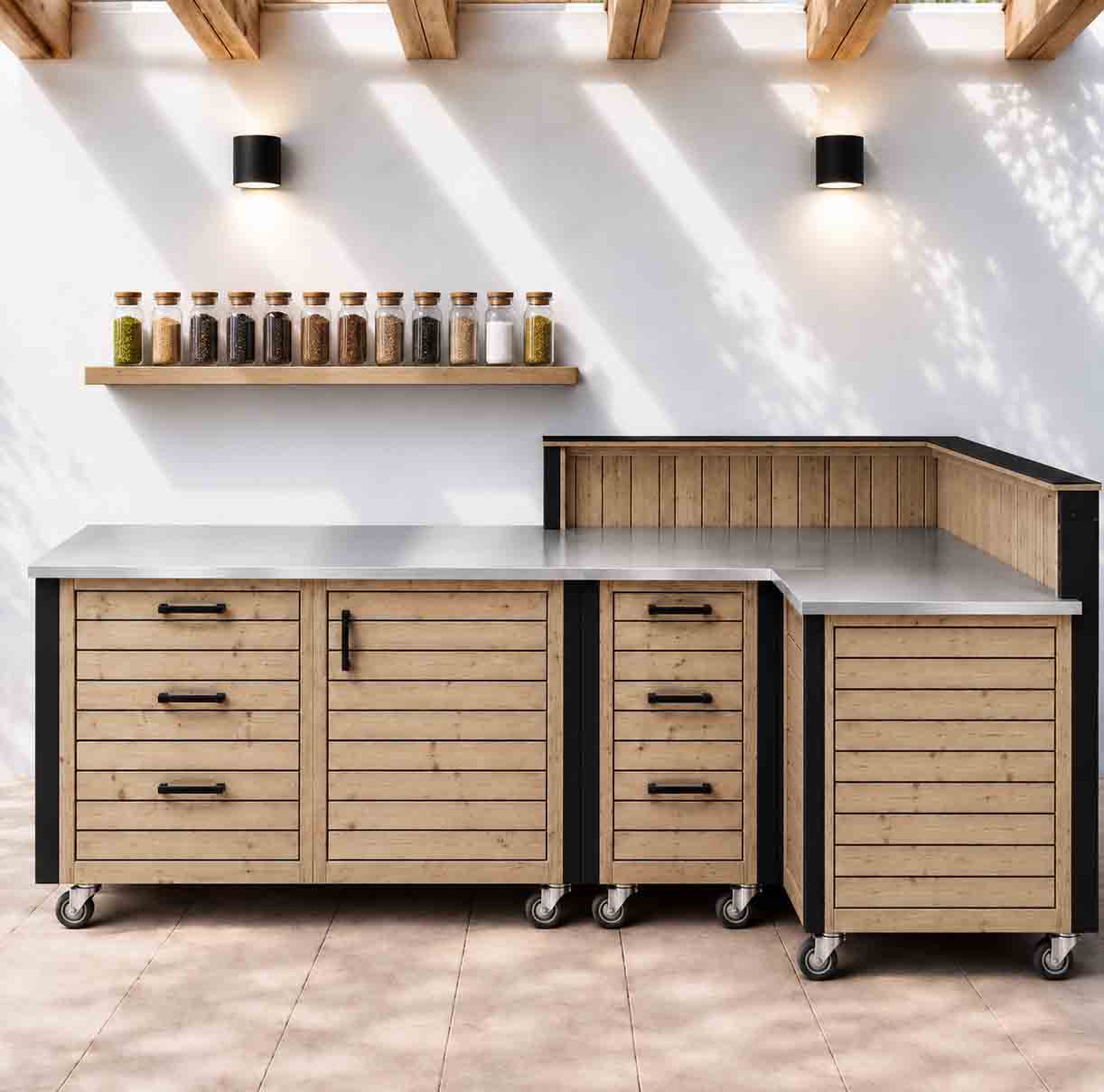 LÄRCHE exklusiv: Outdoorküche - Grilltisch - BBQ Möbel - Grillstation  "PERTHONE LEO 25"