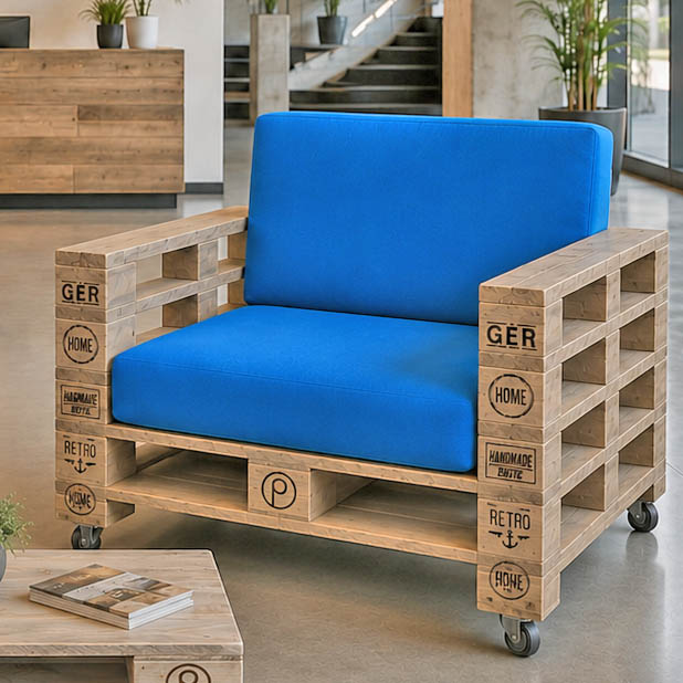Palettenmöbel:  Lounge-Sessel  "ROCCO-XL"