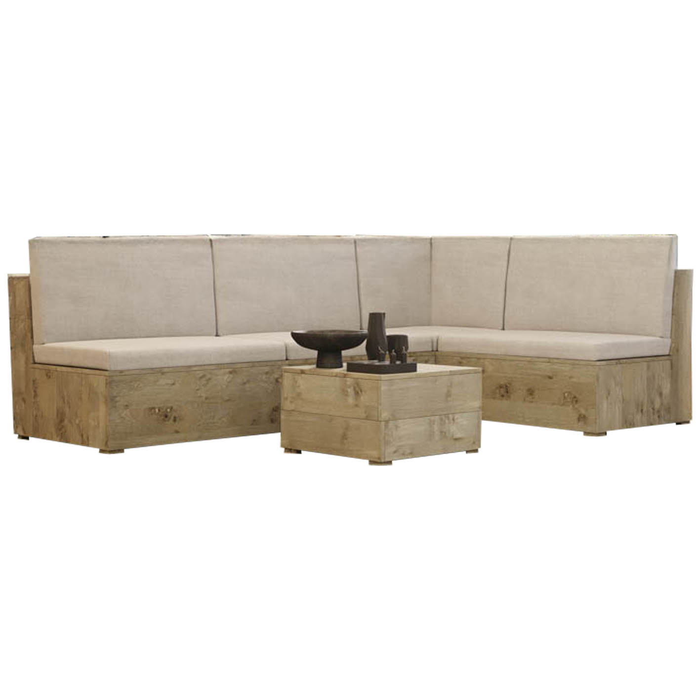 Bauholz -  Lounge / Garten - Eckbank ohne Armlehnen "ESQUINZO" 