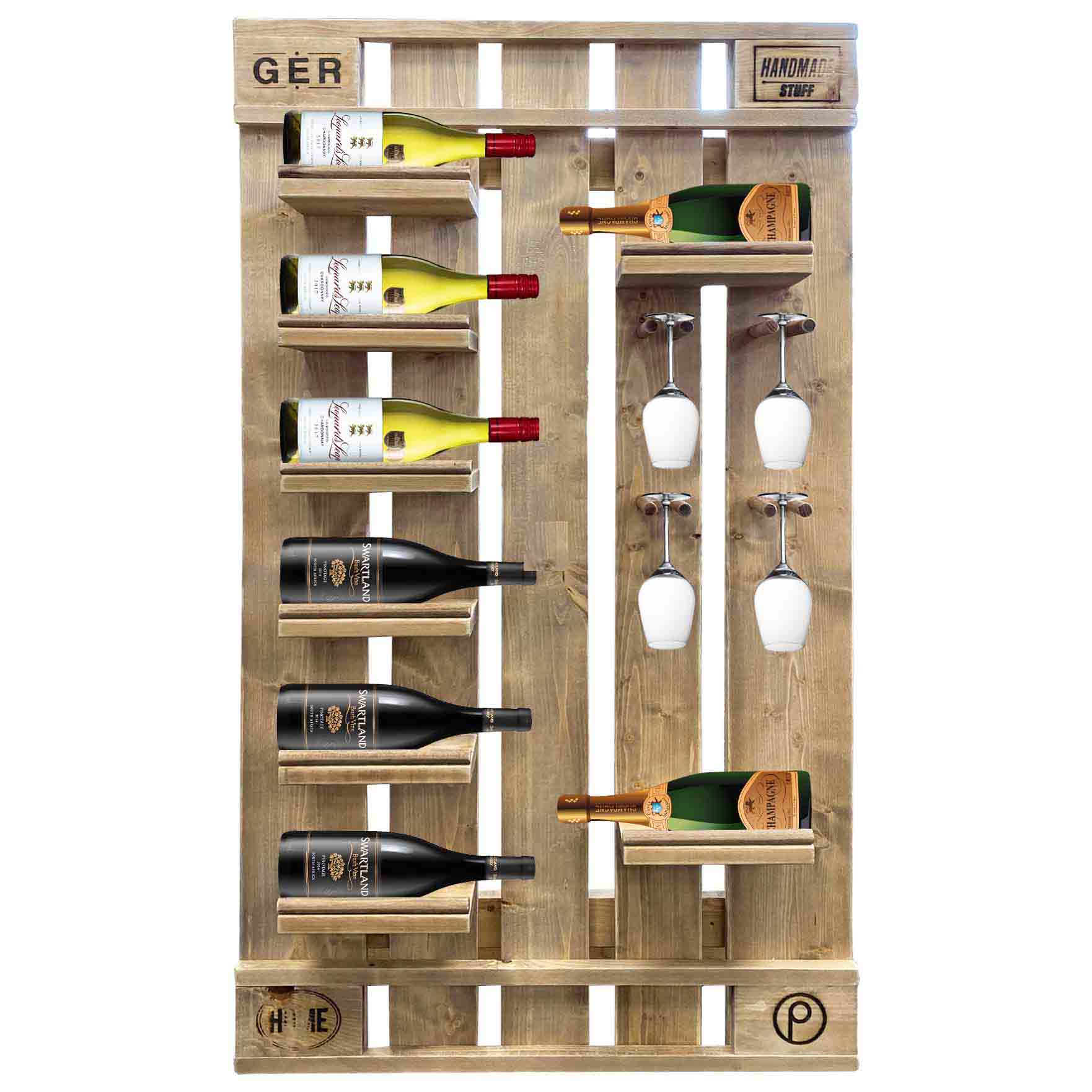 Palettenmöbel:  Weinregal - Flaschenregal  "SANTA BARBARA"