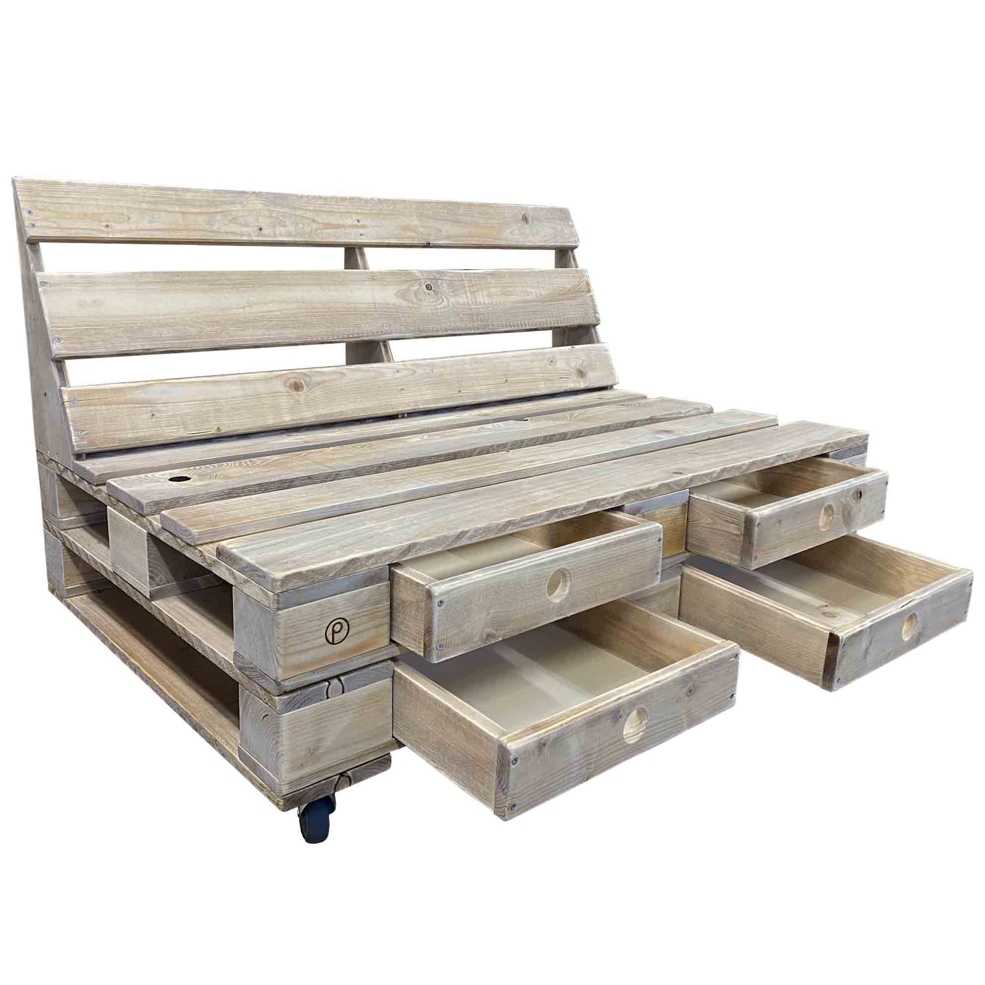 Paletten Sofa, Lounge-Sofa "PERTHONE  S-L mit Schubladen"