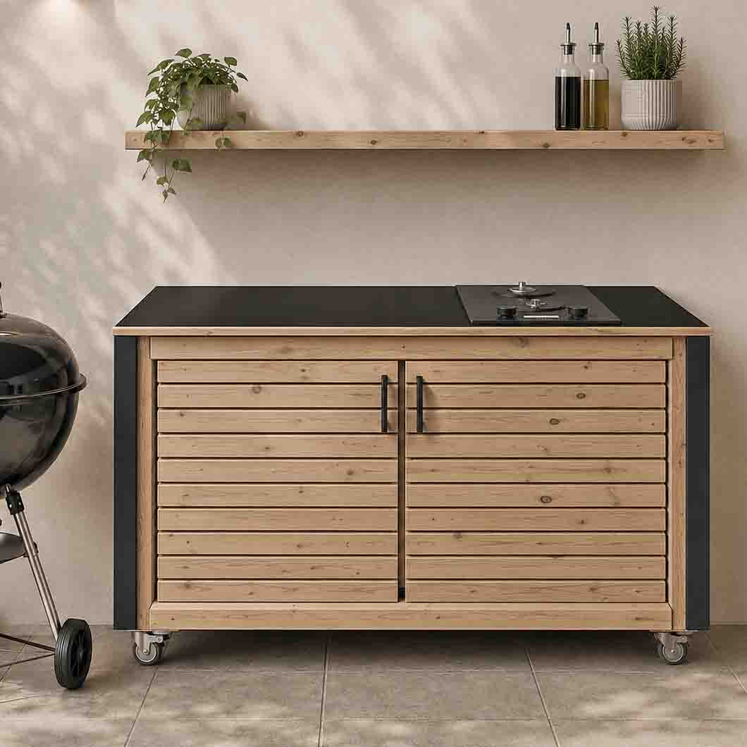 LÄRCHE exklusiv: Outdoorküche - Grilltisch - BBQ Möbel - Grillstation "PERTHONE LEO 18"