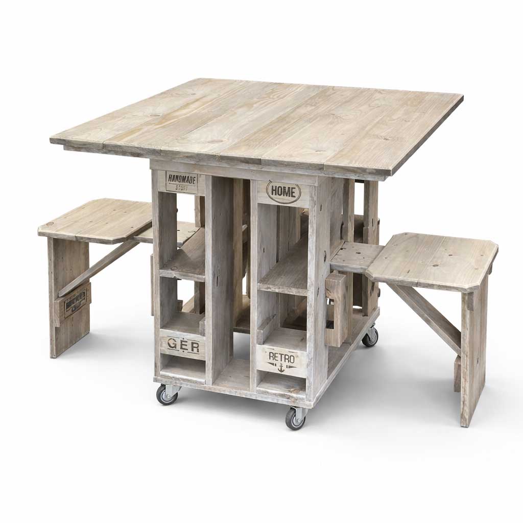 Palettenmöbel:  Tisch- Hochtisch - Stehtisch - Sitz Kombination "BAOBAB"