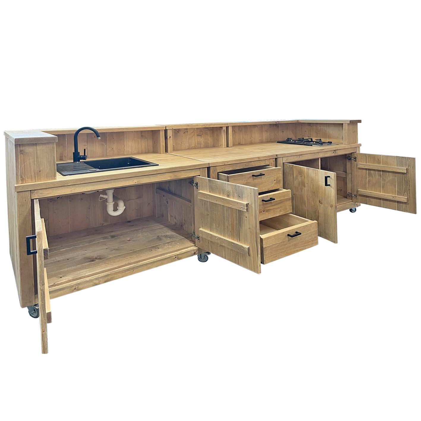 Bauholz Style: Grilltisch - Outdoorküche - Bar - Tresen - "PERTHONE KITCHEN WOOD-3+"