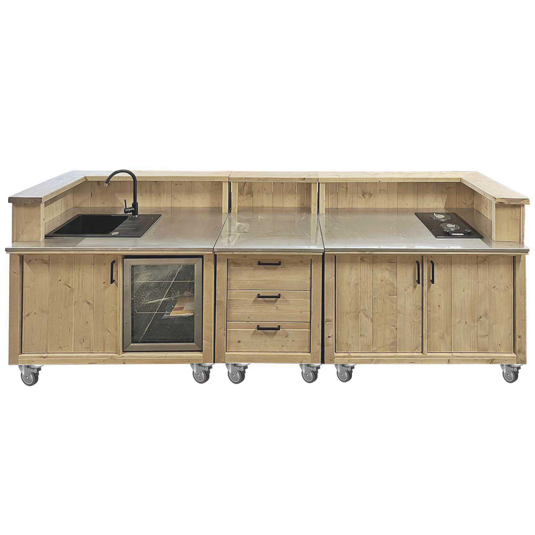 Bauholz Style: Grilltisch - Outdoorküche - Bar - Tresen - "PERTHONE KITCHEN WOOD-3+"