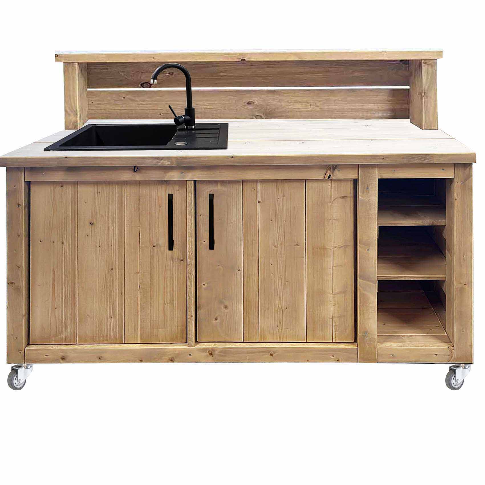 Bauholz Style: Grilltisch - Outdoorküche - Bar - Tresen - "PERTHONE WOOD-150-SP" Bauholz Style: Grilltisch - Outdoorküche - Bar - Tresen - "PERTHONE WOOD-150-SP"