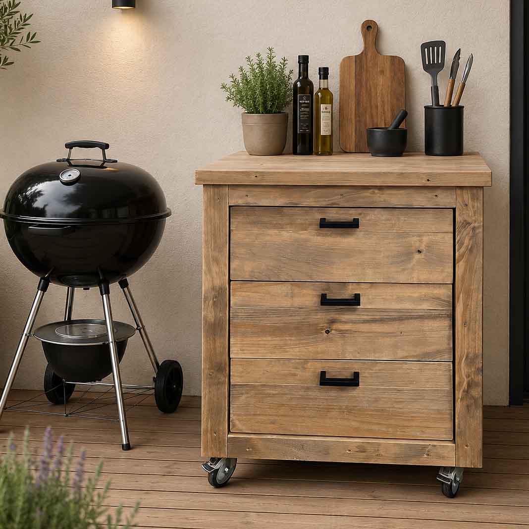 Bauholz Style: Grilltisch - Outdoorküchen-Modul "PERTHONE-B2"